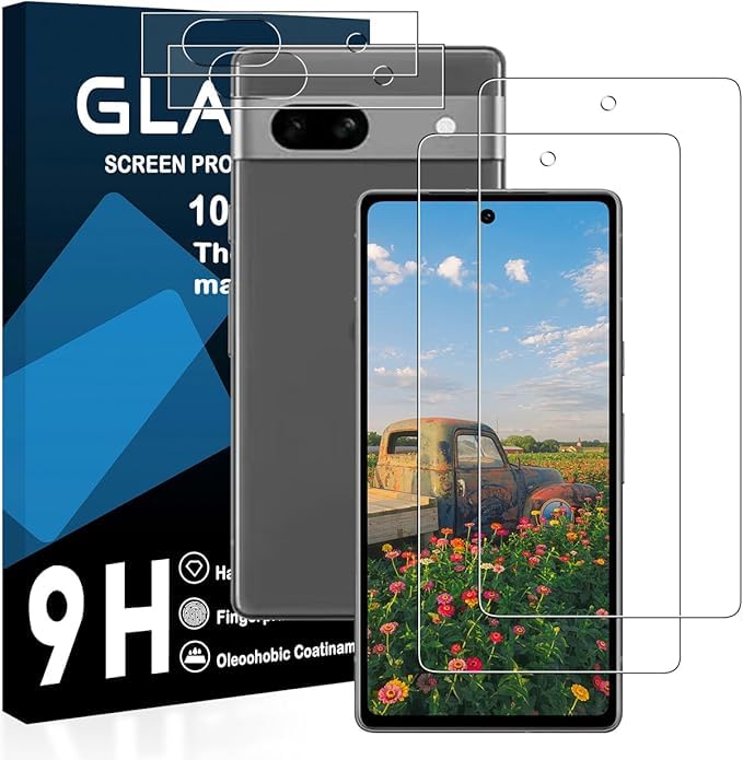 対応 Google Pixel 7A ガラスフィルム【2枚液晶フィルム+2枚レンズフィルム】 グーグルピクセル 7A 保護フィルム 【 硬度9H 国産旭硝子AGC素材 気泡ゼロ 飛散防止 指紋防止 高感度 衝撃吸収 ラウンドエッジ加工 】JCJCLY-JFCE6