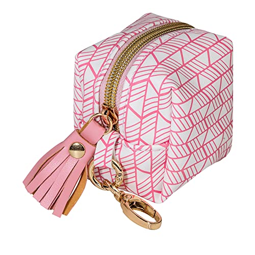 Image of Smlpuame Pacifier Holder Case,BPA Free Leather Baby Pacifier Cover Pouch,Binky Case for Diaper Bag or Purse,Holder 4 Pacifiers or Teether Toy,Outdoor Travel Accessories,Easy to Clean(Pink)