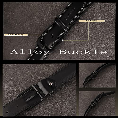 Image of ZORO Black Vegan Leather Belt for Men | TX10DS |Size 40