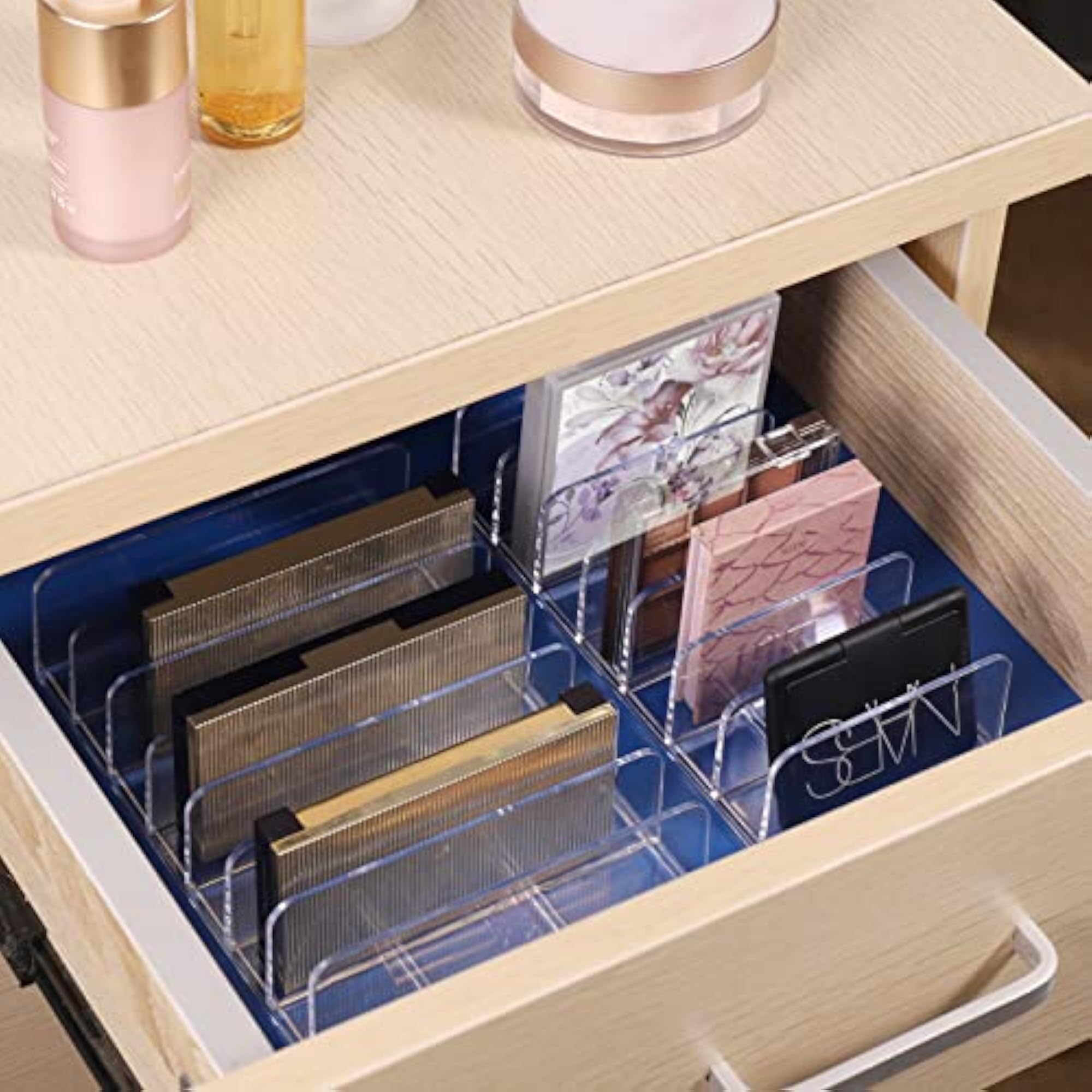 2-Pack Eyeshadow Palette Organiser, Clear Makeup Palette Organiser