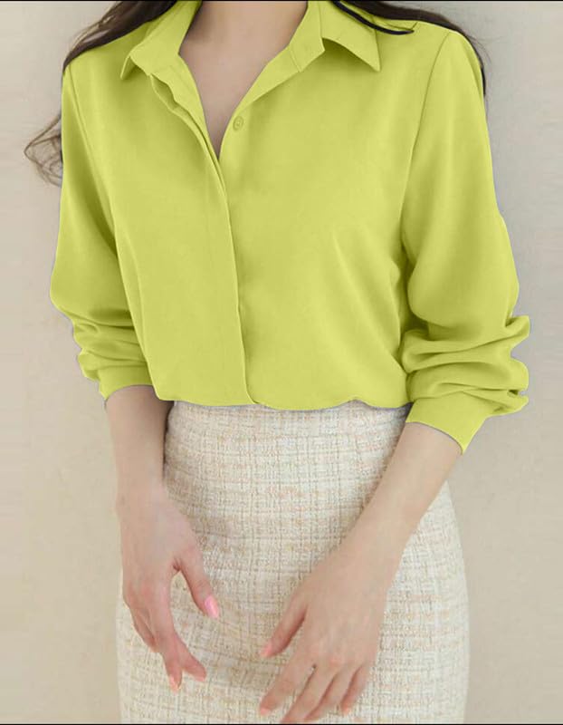 Image of Women's Regular Fit Korean Style Shirts | Stylish Western Shirt with Concealed Placket | Casual & Office Wear Shirt for Women