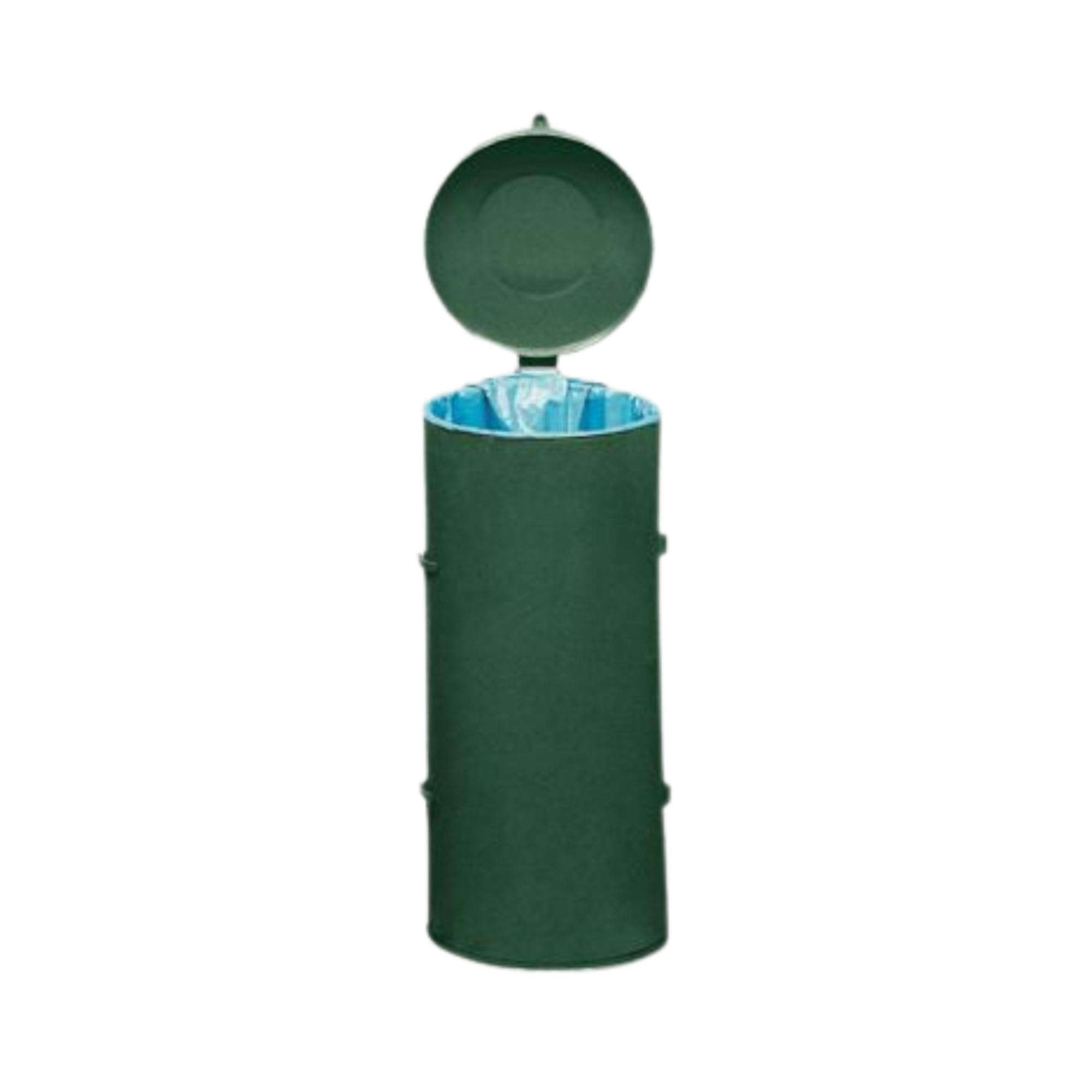 PROREGAL Robuster Abfallsammler mit Deckel & Einflügeltür | 120 Liter, HxBxT 98x50x50cm | Stahl | Grün | Mülleimer Abfalleimer Müllkorb