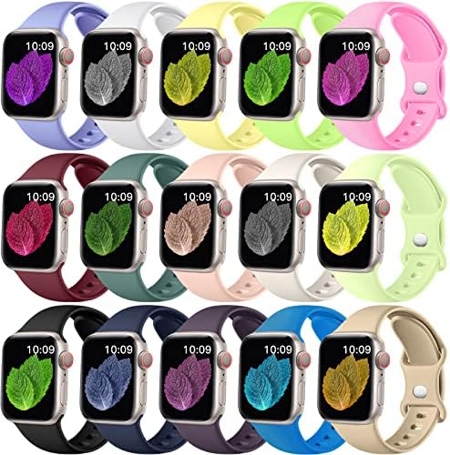 WJK Compatible with Apple Watch Bands 40mm for Women Men, Sport Strap for Apple Watch Band 38mm 41mm 44mm 45mm 49mm 42mm, Soft Silicone Wristbands for iWatch Bands Series Ultra SE 8 7 6 5 4 3 2 1