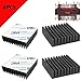 CTRICALVER 40 X 40 X 11 mm 4 PCS Nero Alluminio dissipatore di Calore per Liquido di Raffreddamento ad Acqua Sistema di Raffreddamento per CPU Grafica radiatore dissipatore (2 Pezzi)