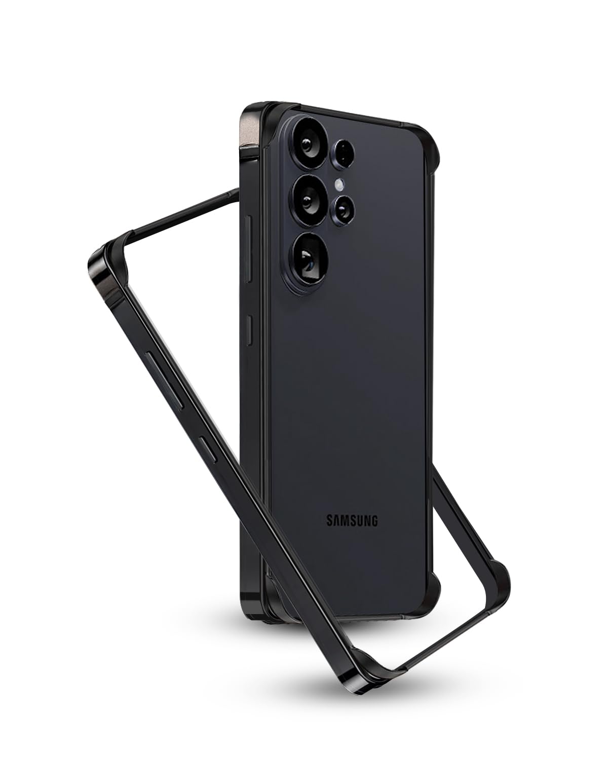 RAEGR Case | Anodized Aluminum Bumper | Edge Armor Protective Minimal Case Designed for Galaxy S26 Ultra (2026) - Black RG10657