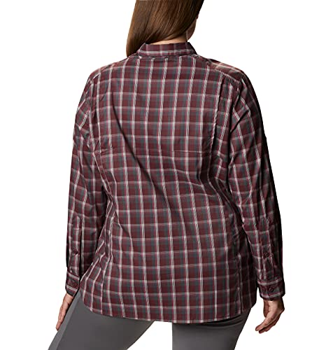 Columbia Women's Silver Ridge Lite Long Sleeve Shirt, Malbec Plaid, X-Large