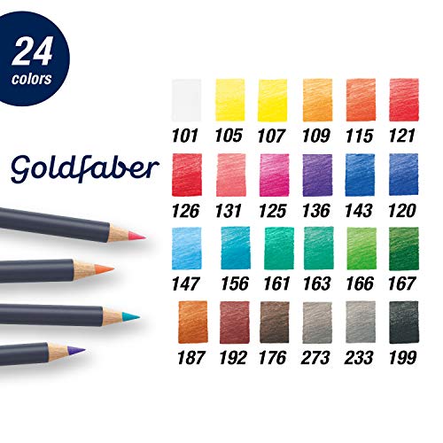 Image of Faber-Castell Goldfaber Color Pencils Tin Set, 24ct.
