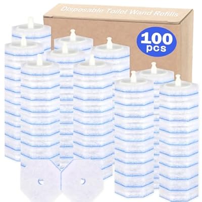 100 Count Disposable Toilet Wand Refills for Clorox Toilet Wand, 5X Cleaning Power Scrubber Refill, High-Density Disposable Brush Refills, 360° Efficient Cleaning, No Falling Apart, Fresh Fragrance.