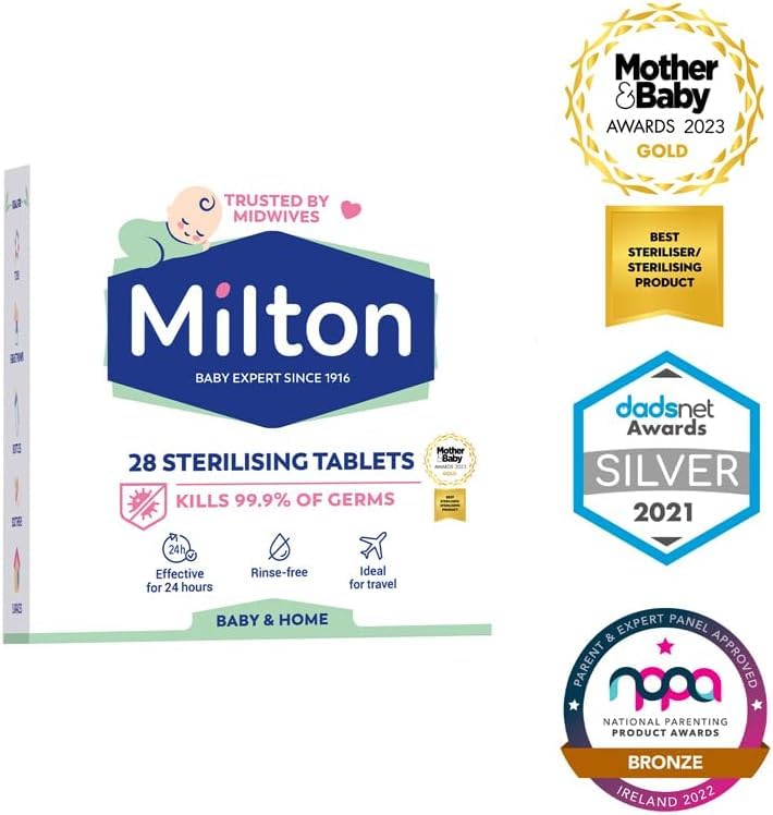 MiltonBaby Sterilising 28 Tablets Pack of 2 with Welari Thank You Card, White - Image 3