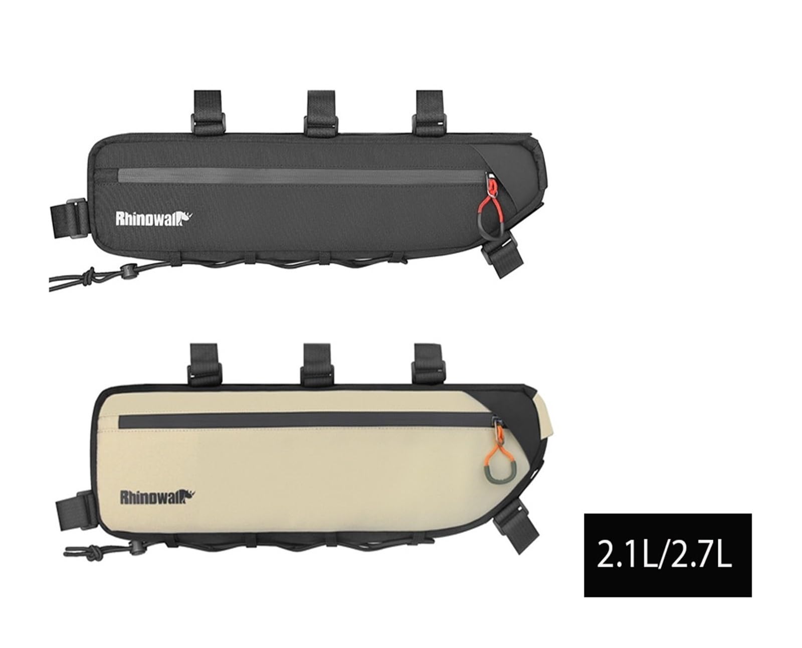 1 borsa for telaio bici triangolare resistente allo sporco da 2,1 l/2,7 l | Porta con te provviste for il ciclismo su ghiaia e su strada.(2.1L-Beige)
