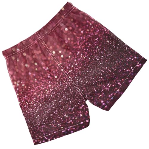 Pigsaly Boys Swim Trunks Burgundy Maroon Gradient Flashing Glitter Boys Board Shorts Swimsuit Swimwear Summer Bathing Suit S2