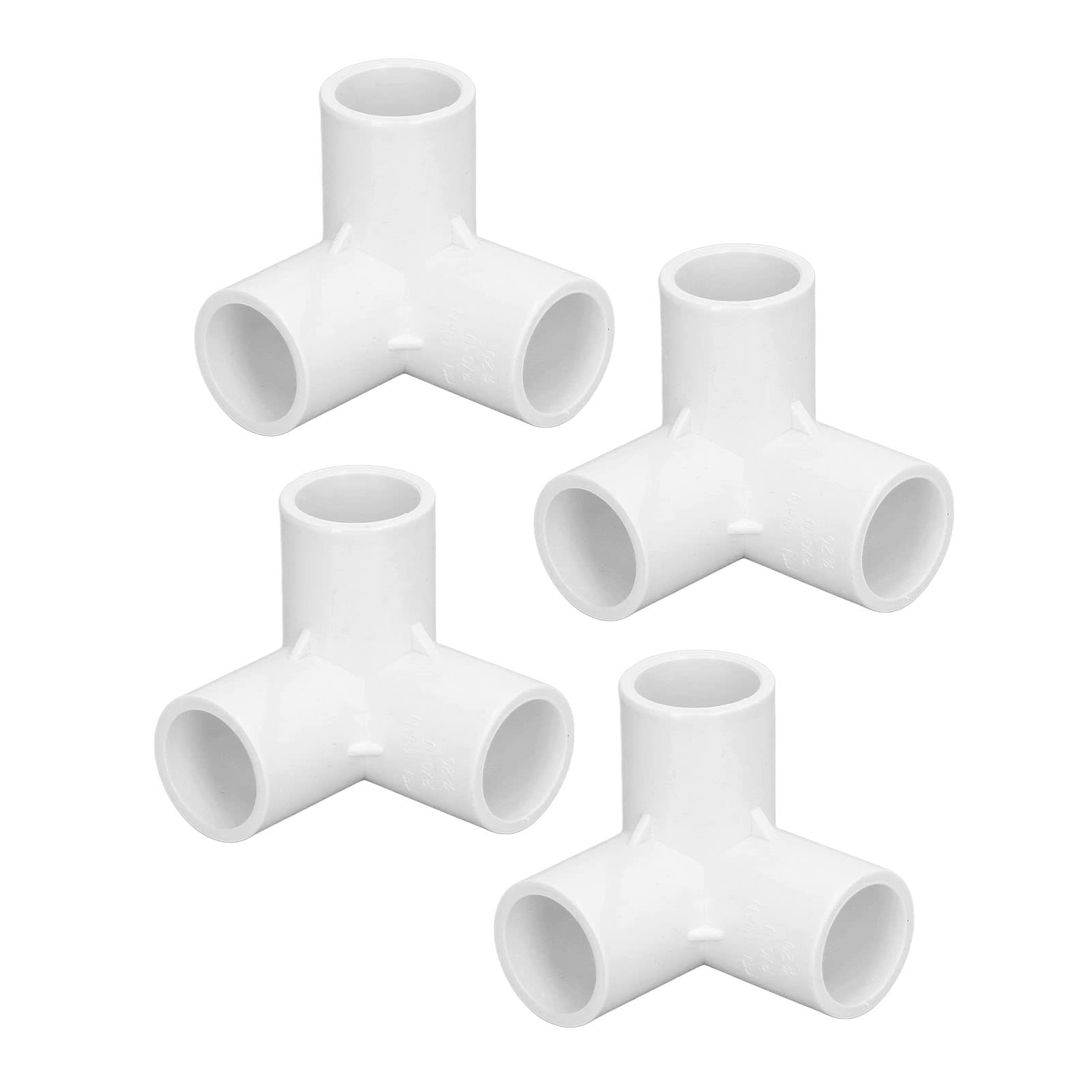 Kolanko Złączkowe z PCV 20 Mm, 3-kierunkowe, 10 Sztuk, Złączka Rurowa z Tworzywa Sztucznego z PVC, Trójnik Kątowy, Złącze Narożne do Mebli Budowlanych, Złączka Kolankowa z PCV do