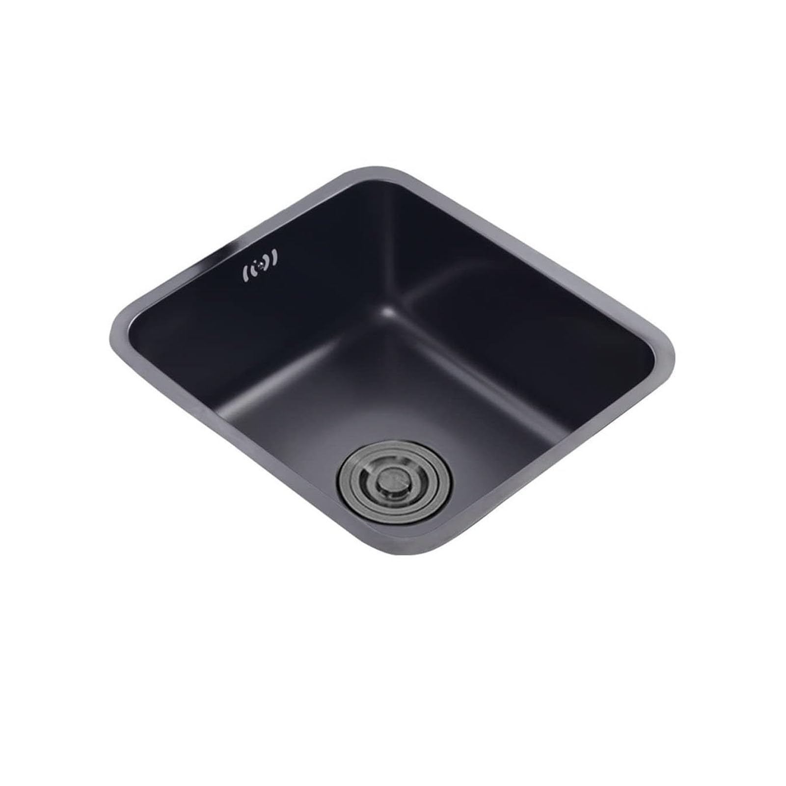 Fregadero de cocina de acero inoxidable de alta calidad, 34 x 31 x 19 cm, elegante diseño negro con juego de drenaje, versátil instalación empotrada o empotrada, ideal para cocinas modernas