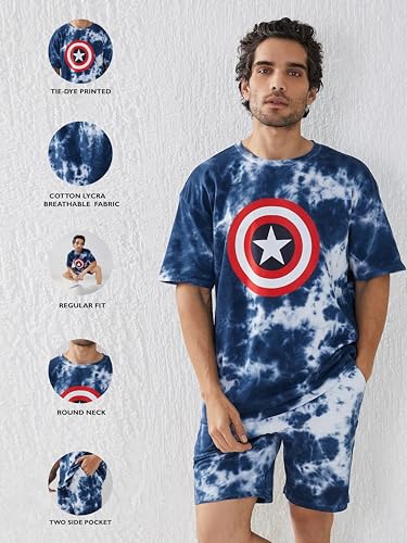 Image of Zombom Combo of Men's Night Suit | Men's Co-ord Set | Lounge-wear Nightdress Pajama Set | Summer Night Wear | Solid Plain Casual Pajama Shorts Set | Beach Wear Pack of 2