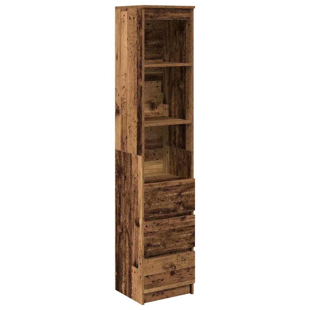 Vidaxl Highboard Old Wood 37.5X35x180 Cm Engineered Wood Cabinet Side Cabinet