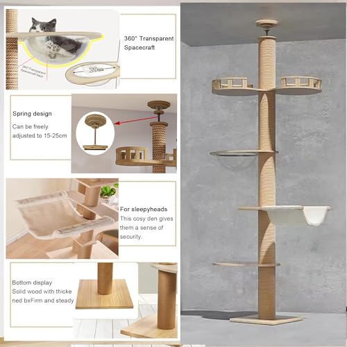 Árbol para gato ajustable de suelo a techo 108.2 in miniatura 3