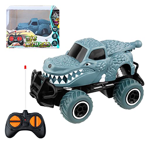 Brynnl Coches de Control Remoto para niños, Crocodile Toys Car 1:43 Scale RC Car Big Foot Mini RC Truck Off Road Control Remoto Car Toys para 3 4 5 6 años Niños y niñas Cumpleaños (Gris) Cover