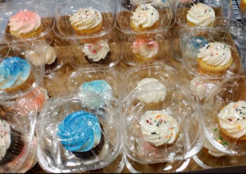 Pizety 43235-71839 50 Jumbo Individual Cupcake Containers Large Strong Quality Clear Individual Cupcake And Muffin Containers Plastic Disposable Single Compartment Cupcake Containers Individual Jumbo Cupcake Containers) thumb #7