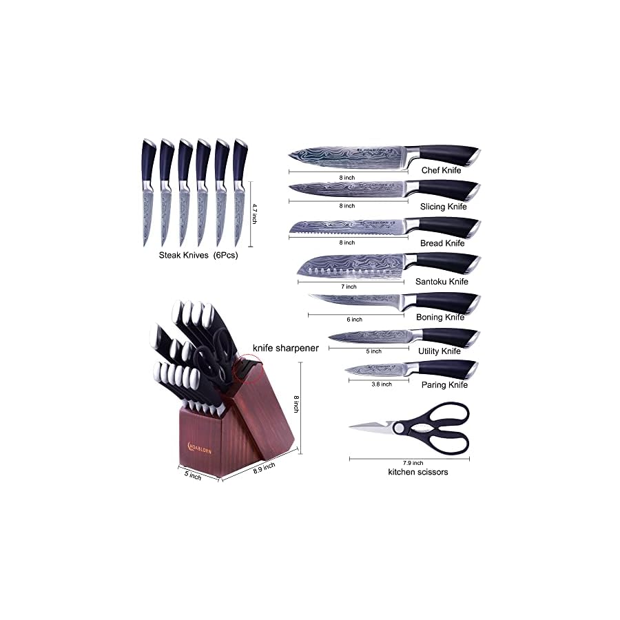 Knife-Set-for-Kitchen-Knife-Set-with-Block-15Pcs-Professional-Stainless-Steel-Knife-Set-with-Wooden-Block-for-Chefs-Family-Damascus-Knife-Sets-for-Housewarming-Wedding-Gift Knife Set for Kitchen Knife Set with Block HOABLORN 15Pcs Professional Stainless Steel Knife Set with Wooden Block for Chefs Family, Damascus Knife Sets for Housewarming Wedding Gift