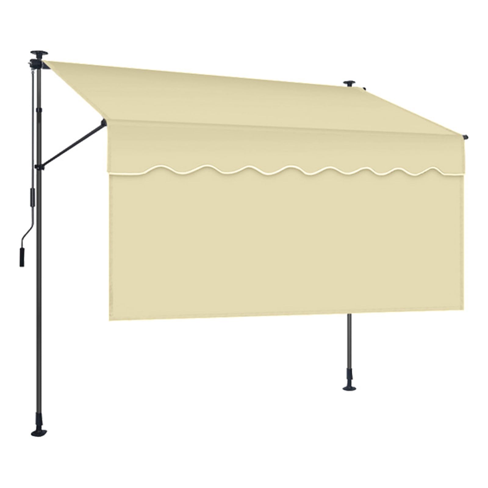 Toldo retráctil sin agujeros con manivela manual para exterior