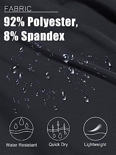 MAGCOMSEN Hiking Shorts Women 8 Inch Inseam Lightweight with Pockets Quick Dry Running Shorts Golf Black L