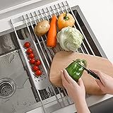 Wide Roll up Dish Drying Rack (17.3' x 12.5'), Over The Sink Folding Dish Rack, Kitchen Multipurpose...