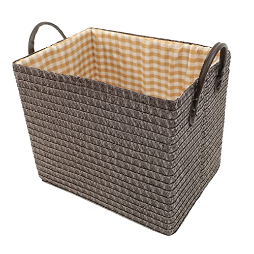 Yardenfun Organizador de Almacenamiento para Ropa y Juguetes Caja de Almacenamiento Tejida con Asas Capacidad Diseño Elegante para Decoración Medidas