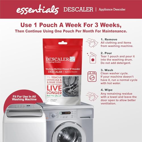 Image of Washing Machine Cleaner, Descaler For Washing Machine Front Load and Top Load, Washing Machine Cleaning Powder, Descaling Powder For Washing Machine 100 Gm (Packet Of 10)