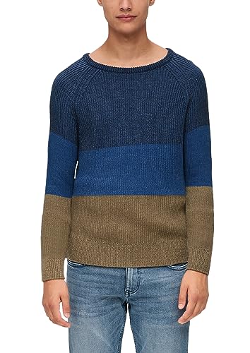 s.Oliver Q/S by Herren Pullover mit Blockstreifen Blue M