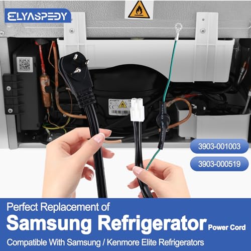 Image of 2026 Upgraded 3903-001003 3903-000519 Refrigerator Power Cord for Samsung,Compatible with RH29H8000SR /AA-00, RF261BEAEWW /AA-01 Etc,Replace Fridge Power Cord 3903-000786 3903-000796 Etc