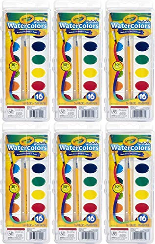 Crayola Crayola Washable Watercolors, 16 Count (Pack of 6) Total 96 Count