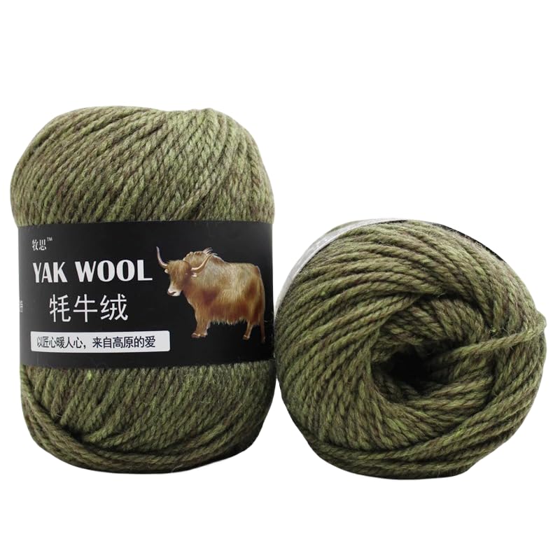 Ovillo de lana de yak de 100 g, 3 unidades, lana avanzada, suave, cálida, agradable...