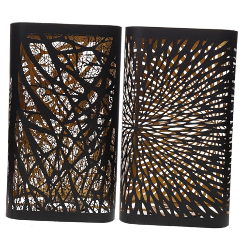 Toddmomy 2 piezas Lámpara de Mesa Moderna Pantalla Cuadrada de Hierro Hueca Diseño Elegante Reemplazo Estructura Resistente y Duradera para Oficina y Dormitorio