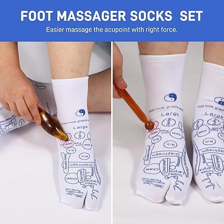 VANSHORA Reflexology Socks With Massage Tool | Acupressure Foot Massage Socks For Men And Women | Trigger Point Acupuncture Therapy For Relaxation And Stress Relief 4