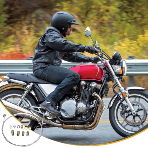 EIHI 2 Stück 130 CM Motorrad Universal Seilzug Universal Reparaturset Bowdenzug Gaszug Schaltzug Kupplungszug Fahrrad Roller Mofa Moped mit 9x Nippel für Fahrrad Roller Mofa Moped