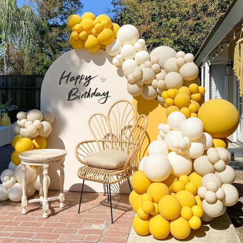 Image of Mustard Yellow Balloons 12 inch, Mustard Yellow Latex 50pcs Party Balloons | Fall, Baby Shower, Birthday Party Decorations