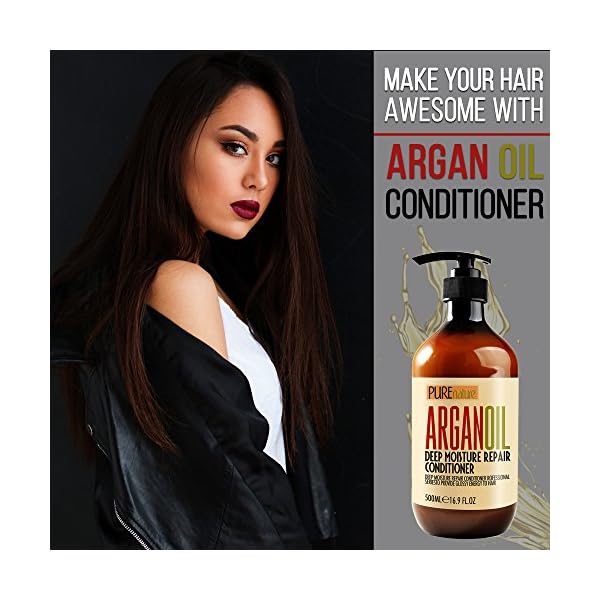 Moroccan-Argan-Oil-Conditioner-SLS-Sulfate-Free-Best-Hair-Conditioner-for-Damaged-Dry-Curly-or-Frizzy-Hair-Thickening-for-Fine-Thin-Hair-Safe-for-Color-and-Keratin-Treated-Hair Moroccan Argan Oil Conditioner - Sulfate Free Products for Women and Men - Deep Moisturizing for Dry, Curly, Colored, Damaged Hair - Hydrating Repair, Salon Grade Formula for All Hair Types