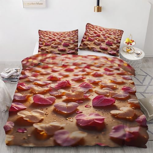 Housse de couette 200x200 microfibre douce avec fermeture éclair solide pour lit romantique