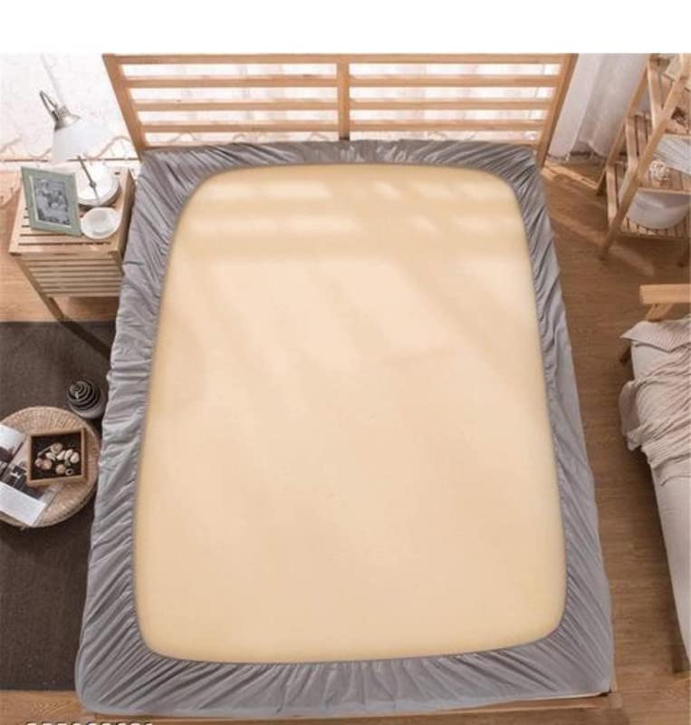 Image of New Town Gold Fitted (Elastic) Bedsheet with 2 Pillow Covers A274