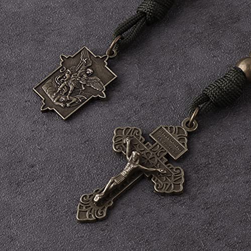 Pocket Rosary Open Style One Decade Stainless Steel Catholic Rosary Beads with Crucifix Saint Benedict Medal with Gift Bag4