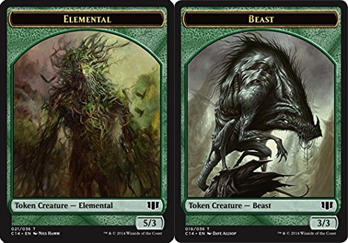 Magic The Gathering - Elemental Token // Beast (3/3) Token - Commander 2014
