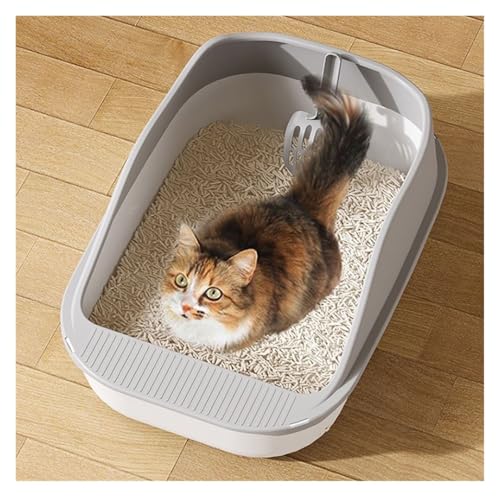 Arenero abierto grande para gatos fácil de limpiar miniatura 3