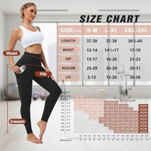 Image of NEW YOUNG Capri Leggings with Pockets for Women High Waisted Workout Leggings Tummy Control Yoga Pants