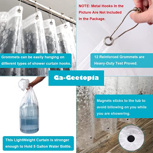 Ga-Geetopia Eva Clear Thin Shower Curtain Liner, Pebble Pattern 72X72 Inch Lightweight Plastic Bathroom Shower Showroom Inner Curtain With Rustproof Metal Grommets And Weighted Magnets(No Hooks) #TOP3