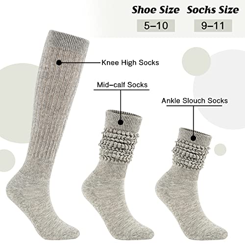 American Trends Winter Knee High Slouch Socks for Women Soft Extra Long Scrunch Sock Slouch Boot Socks3