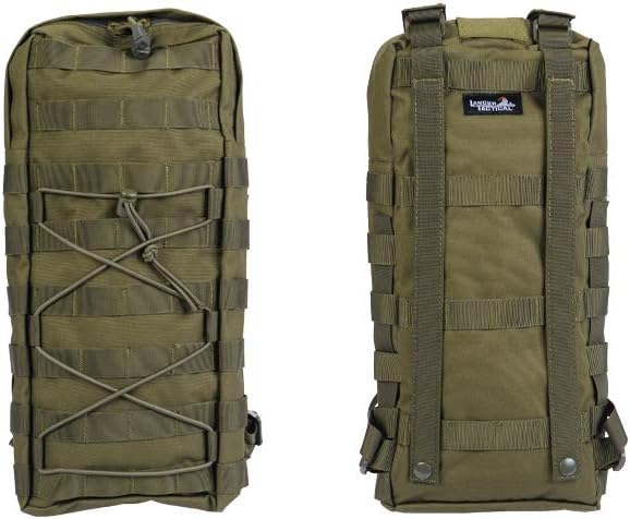 Tactical Hydration Pack Molle Attachable Backpack, Molle Webbing & Removable Backpack Straps with 3L Leak-Proof Hydration Water Bladder, Military Daypack for Cycling, Hiking, Climbing, Hunting (Green)