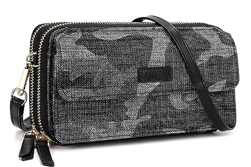 Image of Lanyani RFID Crossbody Wallet Wristlet Purse with Phone Pocket For Women Vegan Leather