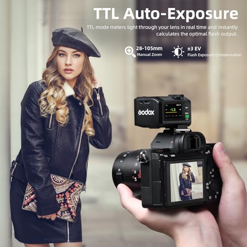 غودوكس فلاش اي تي 30 برو اف بوكيت تي تي ال لكاميرا فوجي فيلم: لاسلكي 2.4G + شاشة لمس (يعادل مشغل X3 مدمج)، بطارية ليثيوم ايون، HSS 1/8000s، 560 ومضة، موزع مدمج للصور الشخصية