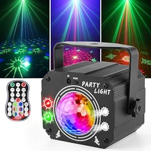 Nigecue 3-in-1 discolicht met afstandsbediening, muziekgestuurd discolicht met stroboscoop, led-spraakbediening, DJ-partylamp met 2 m USB-kabel voor Halloween, Kerstmis, club, dagen