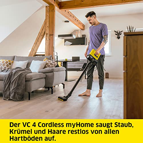Kaercher-Akku-Staubsauger-VC-4-Cordless-myHome-2-Saugstufen-Laufzeit-bis-zu-30-min-Gewicht-23-kg-inkl-216-V-Akku-Ladegeraet-Wandhalterung-Boden-und-Fugenduese-2-in-1-Staubbuerste